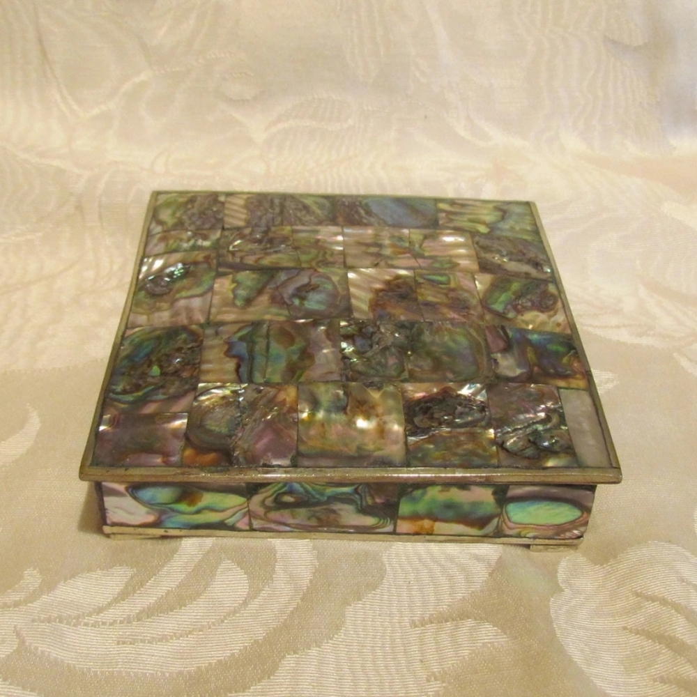 Abalone silver trinket box